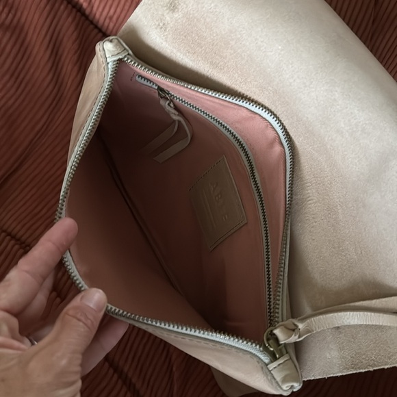 Able Leather Clutch in Cream - Picture 6 of 12